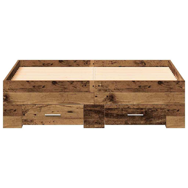 Bettrahmen Altholz mit Schubladen 120x190 cm