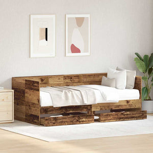 Tagesbett Altholz 100x200 cm mit Kopfteil