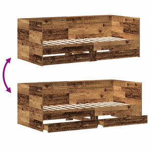Tagesbett Altholz 100x200 cm mit Kopfteil
