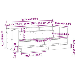 Tagesbett Artisan Eiche 100x200 cm
