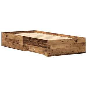 Bettrahmen Altholz 90x200 cm mit Schubladen