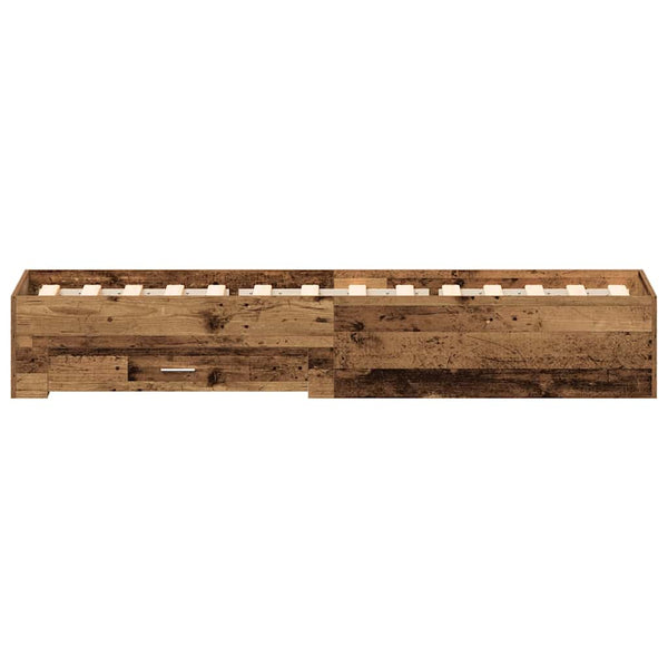 Bettrahmen Altholz 90x200 cm mit Schubladen