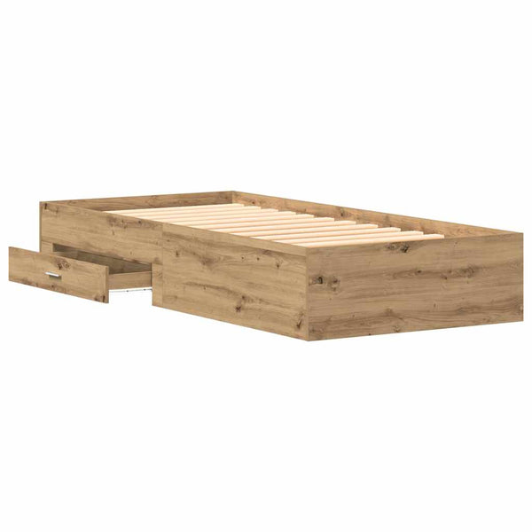 Bettrahmen Eiche 90x200 cm mit Stauraum