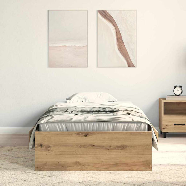 Bettrahmen Artisan-Eiche 90x190 cm mit Stauraum