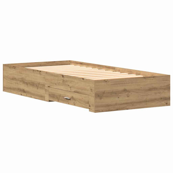Bettrahmen Artisan-Eiche 90x190 cm mit Stauraum