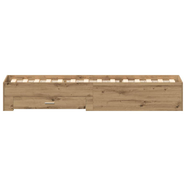 Bettrahmen Artisan-Eiche 90x190 cm mit Stauraum