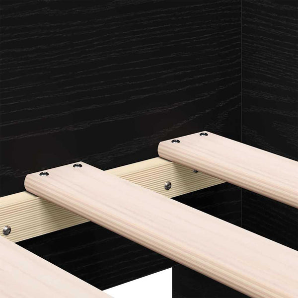 Tagesbett 90x190 cm Schwarz Eichenoptik