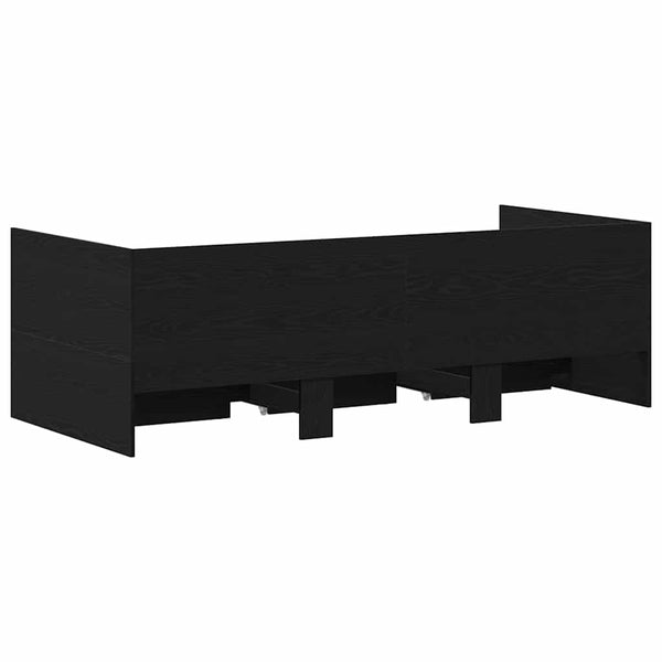 Tagesbett 90x190 cm Schwarz Eichenoptik