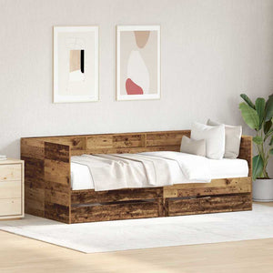 Tagesbett Altholz 75x190 cm mit Schubladen