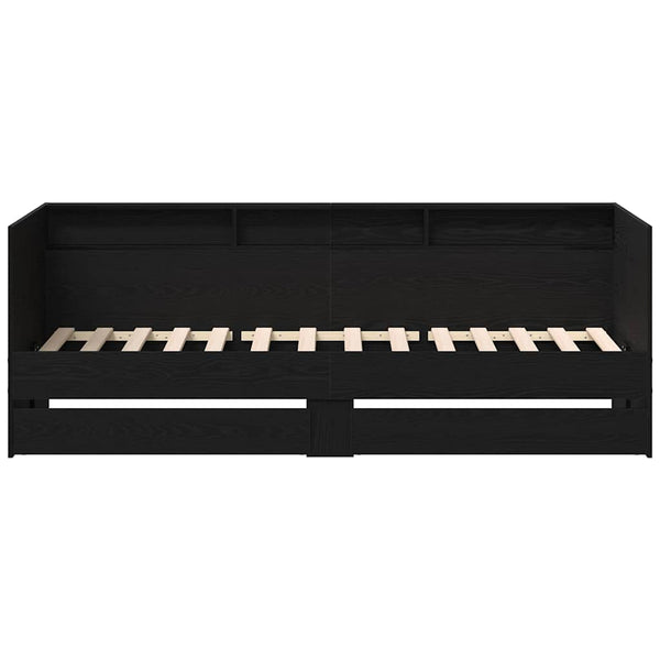 Tagesbett Schwarz Eichenoptik 75x190 cm