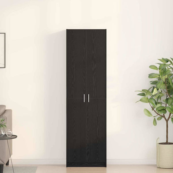 Kleiderschrank Schwarz Eichenoptik mit Regal