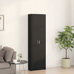 Kleiderschrank Schwarz Eichenoptik mit Regal