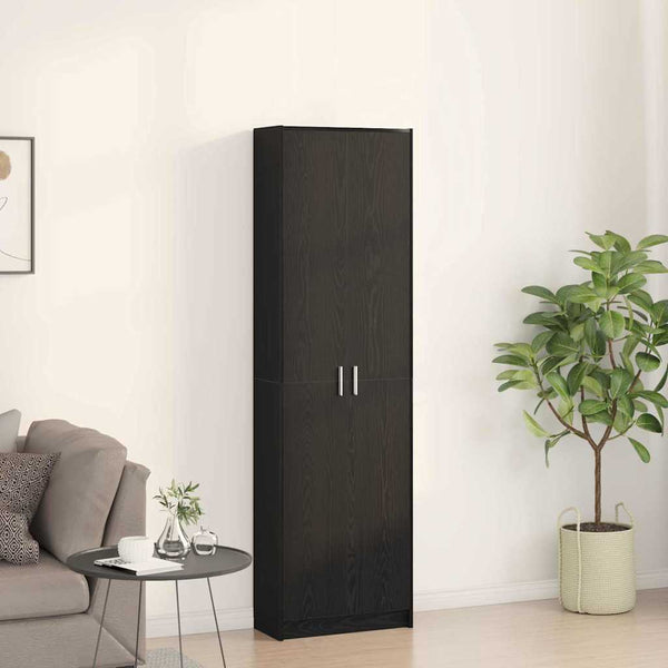 Kleiderschrank Schwarz Eichenoptik mit Regal