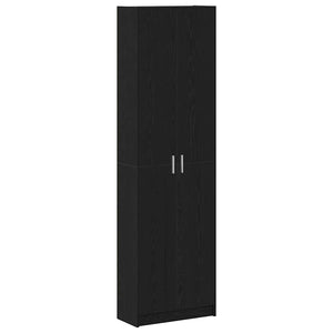Kleiderschrank Schwarz Eichenoptik mit Regal