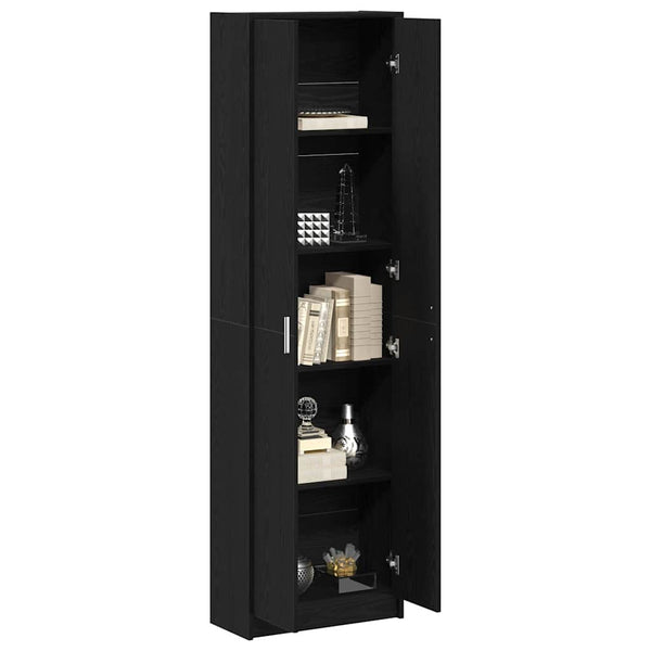 Kleiderschrank Schwarz Eichenoptik mit Regal