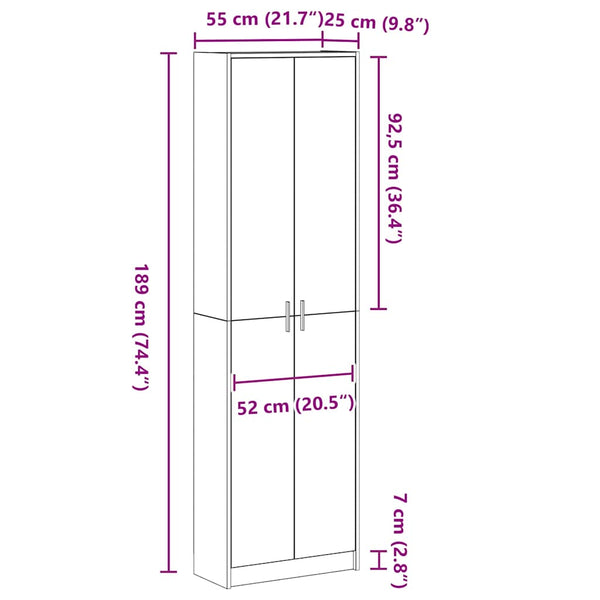 Kleiderschrank Artisan Eiche 189 cm hoch
