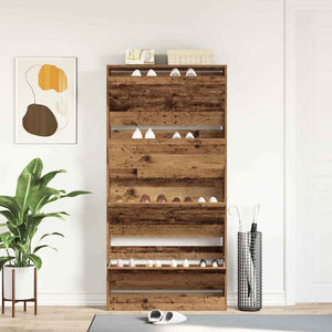 Schuhschrank Altholz mit Regal 80cm