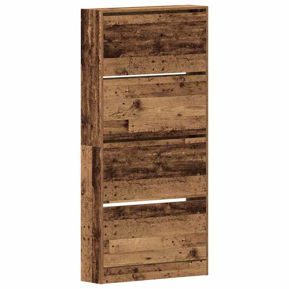 Schuhschrank Altholz mit Regal 80cm