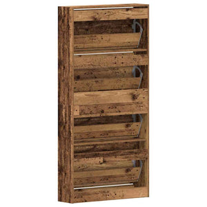 Schuhschrank Altholz mit Regal 80cm