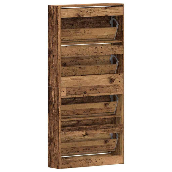 Schuhschrank Altholz mit Regal 80cm