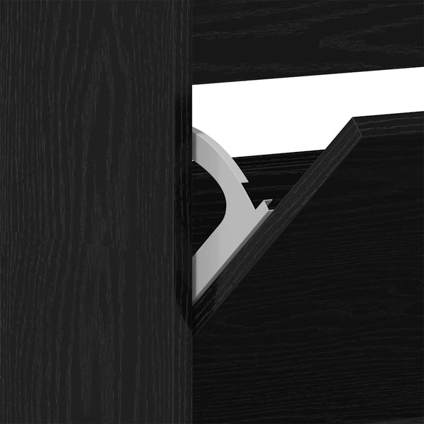 Schuhschrank mit Regal Schwarz Eiche