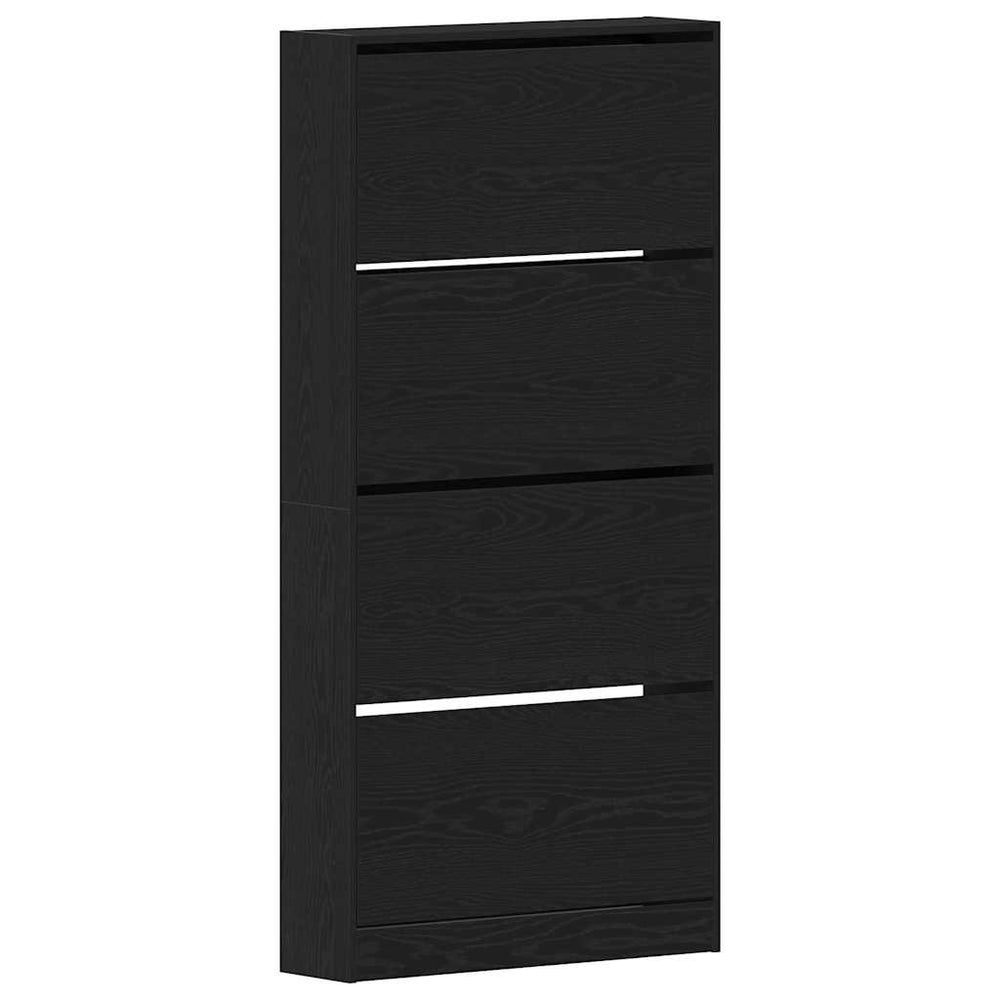 Schuhschrank mit Regal Schwarz Eiche
