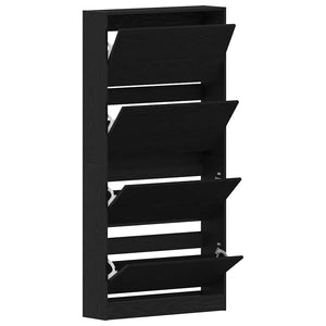 Schuhschrank mit Regal Schwarz Eiche