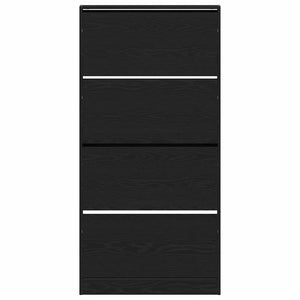 Schuhschrank mit Regal Schwarz Eiche