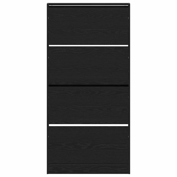 Schuhschrank mit Regal Schwarz Eiche