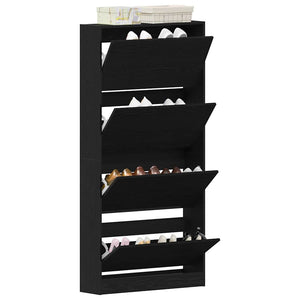 Schuhschrank mit Regal Schwarz Eiche