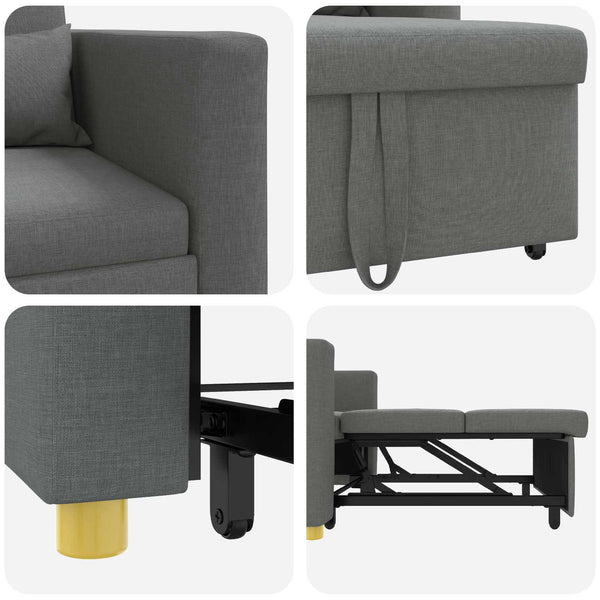 Ausziehbare Schlafcouch Dunkelgrau 90x165 cm