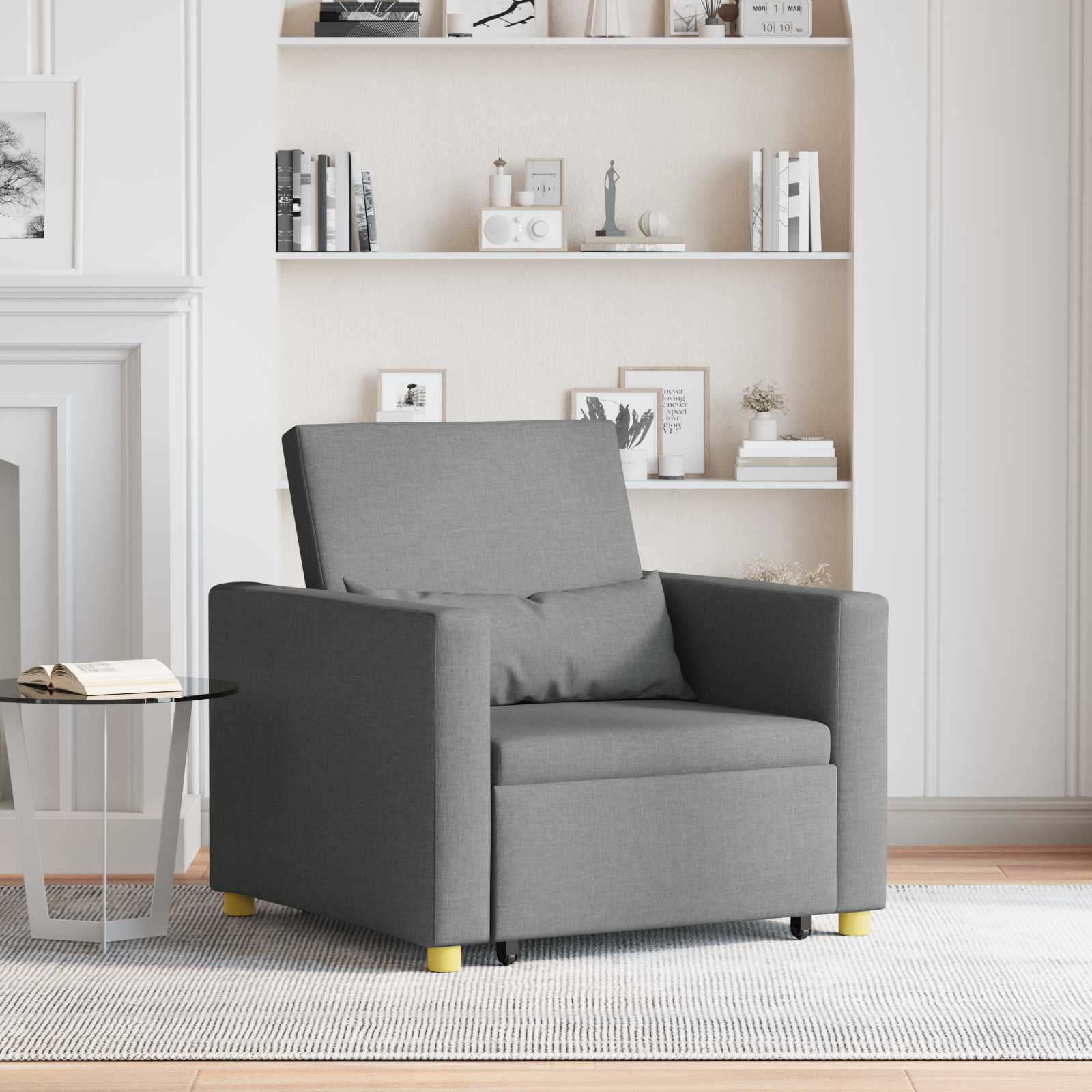 Ausziehbare Schlafcouch Dunkelgrau 90x165 cm