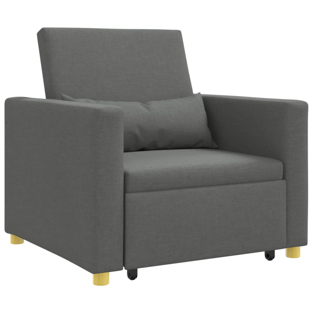 vidaXL Canapé-Lit Extensible Individuel Gris Foncé 90 x 165 x 87 cm