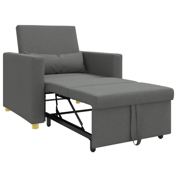 Ausziehbare Schlafcouch Dunkelgrau 90x165 cm