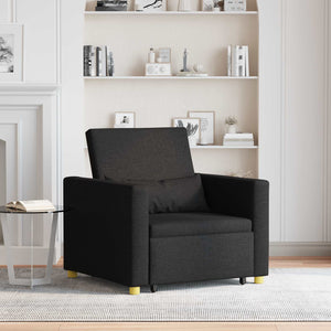 Ausziehbare Schlafcouch Schwarz Stoff 90x165 cm
