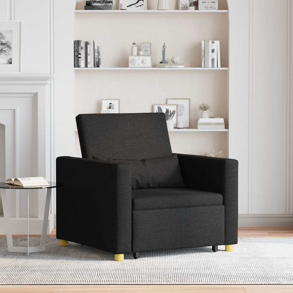 Ausziehbare Schlafcouch Schwarz Stoff 90x165 cm
