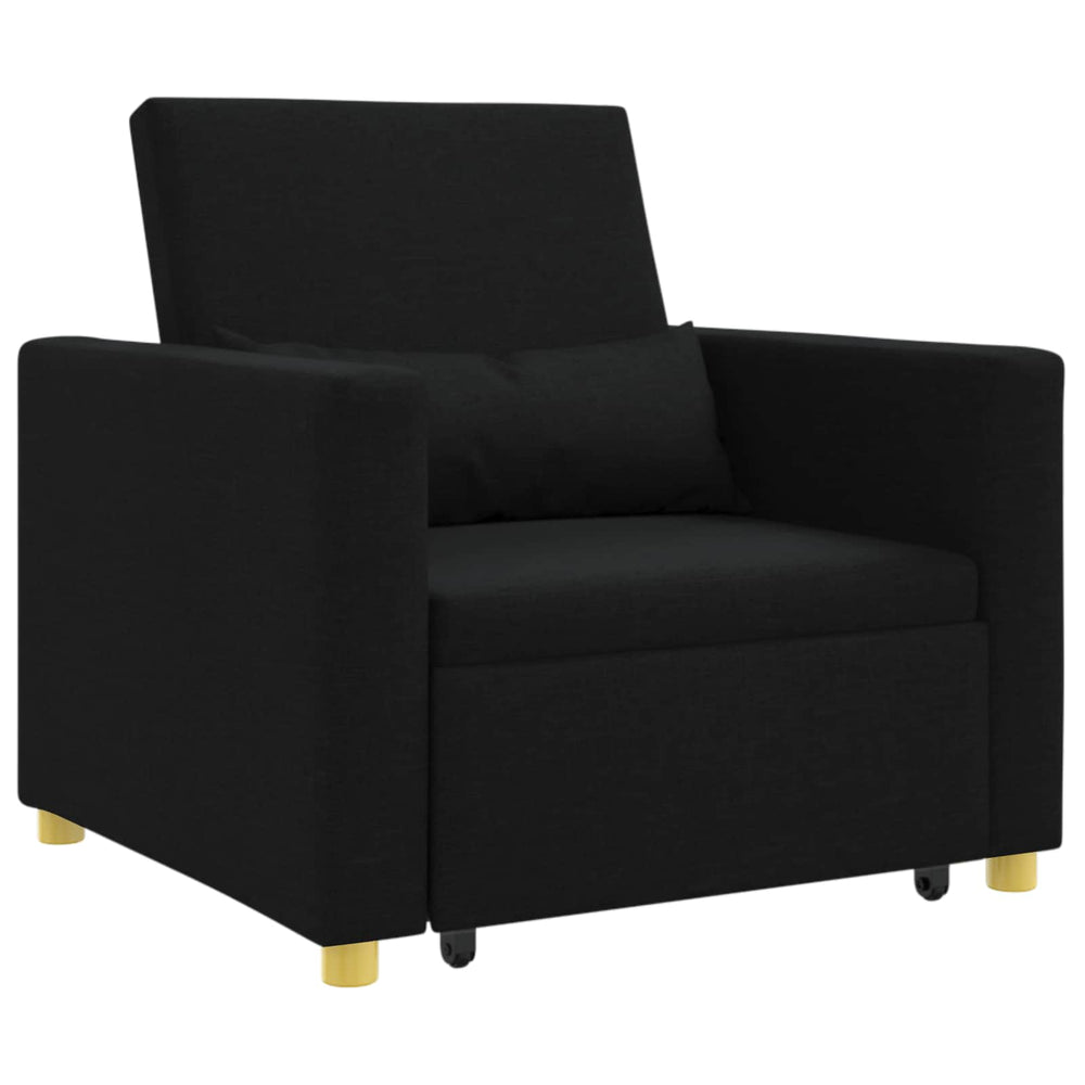 Ausziehbare Schlafcouch Schwarz Stoff 90x165 cm
