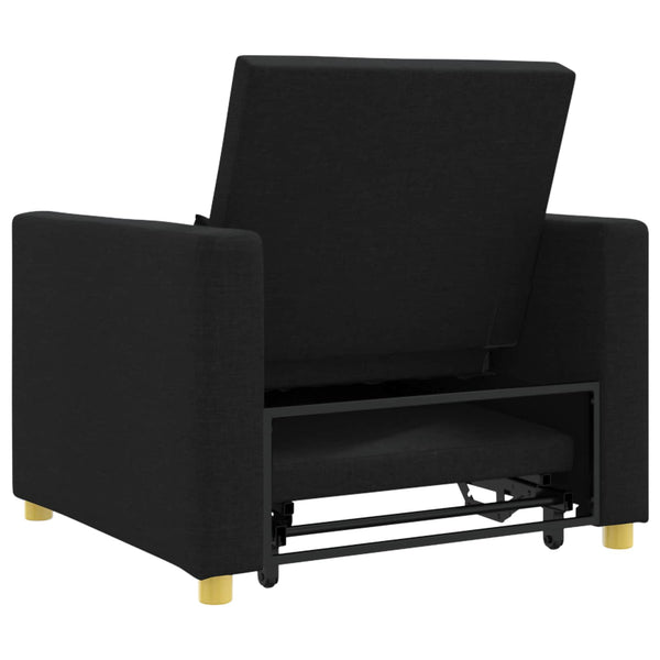 Ausziehbare Schlafcouch Schwarz Stoff 90x165 cm