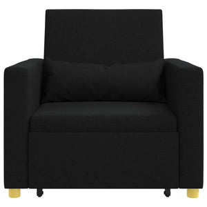 Ausziehbare Schlafcouch Schwarz Stoff 90x165 cm
