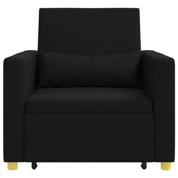Ausziehbare Schlafcouch Schwarz Stoff 90x165 cm