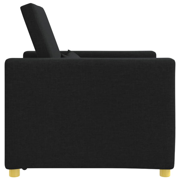 Ausziehbare Schlafcouch Schwarz Stoff 90x165 cm