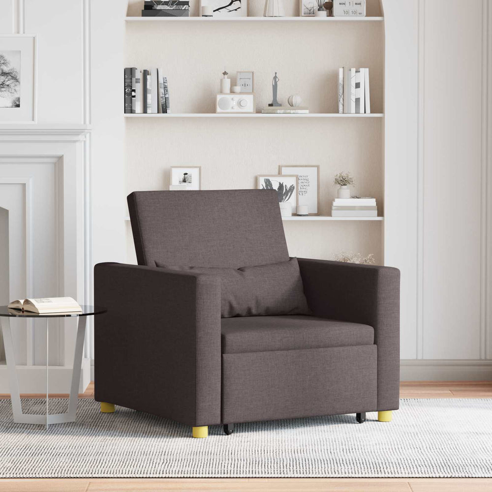 vidaXL Canapé-lit extensible une place marron foncé 90 x 165 x 87 cm