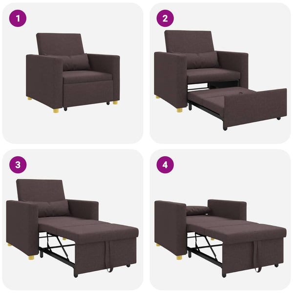 Ausziehbare Schlafcouch Dunkelbraun