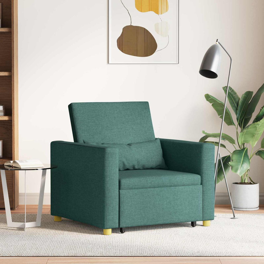 Ausziehbare Schlafcouch Dunkelgrün 90x165 cm