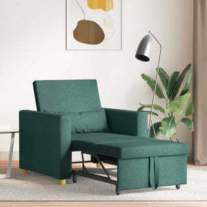Ausziehbare Schlafcouch Dunkelgrün 90x165 cm