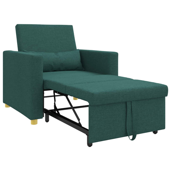 Ausziehbare Schlafcouch Dunkelgrün 90x165 cm