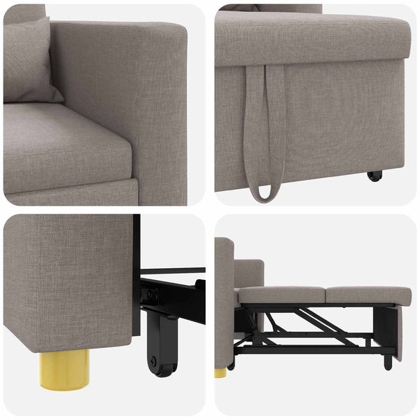 Ausziehbare Schlafcouch Taupe Einzel