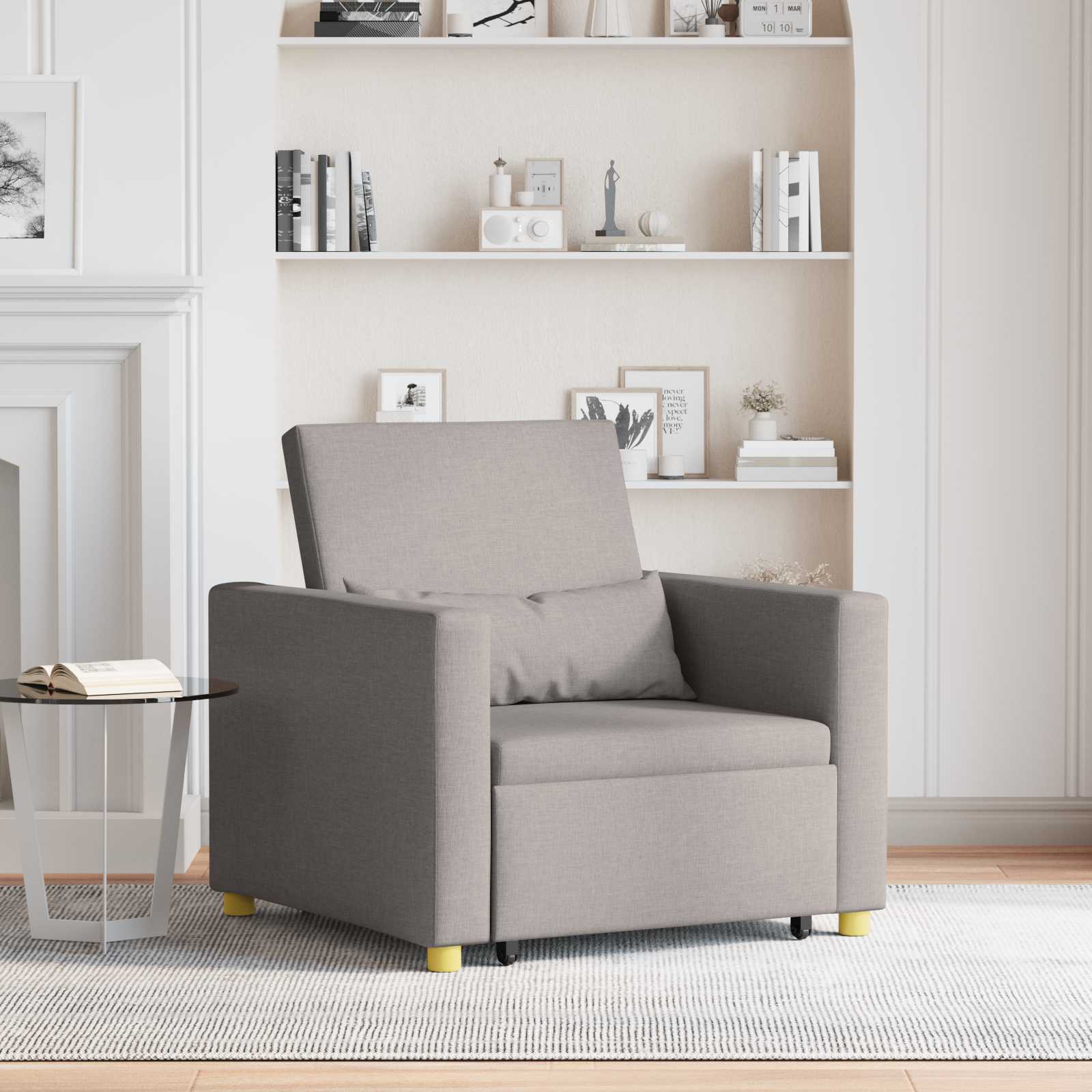 Ausziehbare Schlafcouch Taupe Einzel