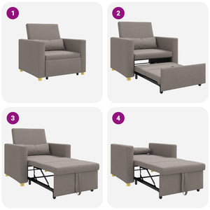 Ausziehbare Schlafcouch Taupe Einzel