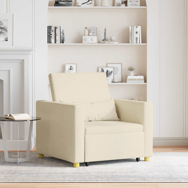 Ausziehbare Schlafcouch Einzel Creme Stoff
